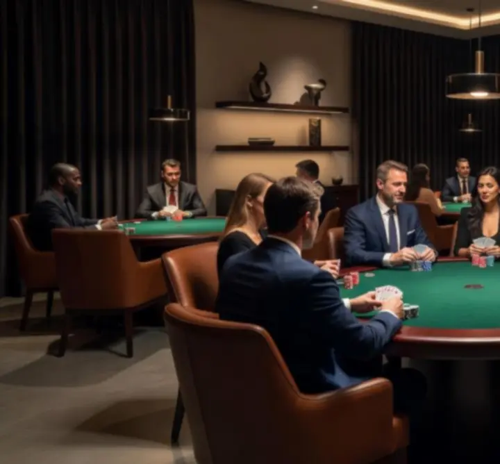 Луксозен интериор на покер салона в Card Night Kitchen