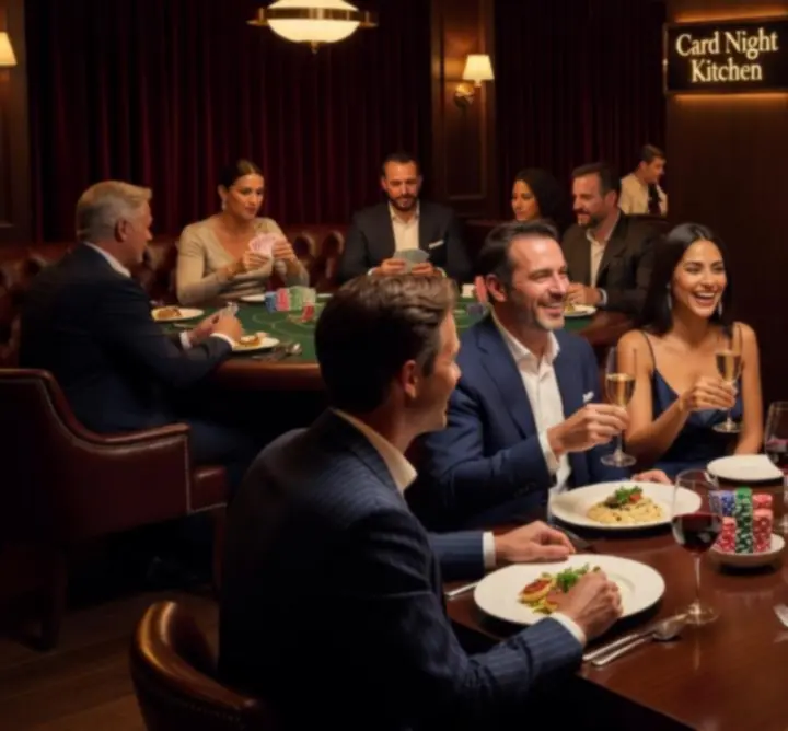 Вечеря в ресторант, комбинирана с покер салон в Card Night Kitchen